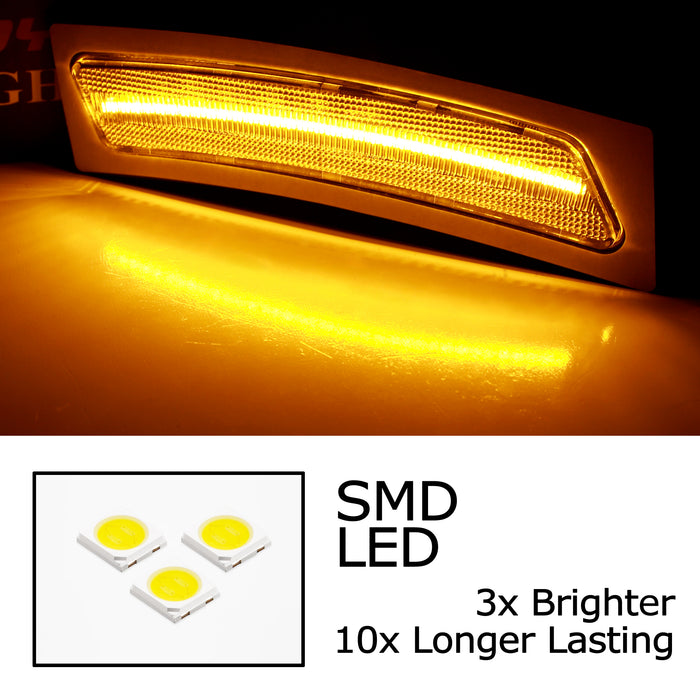 Clear Lens Amber LED Bumper Reflex Replace Side Markers For BMW 16-19 3/4 Series