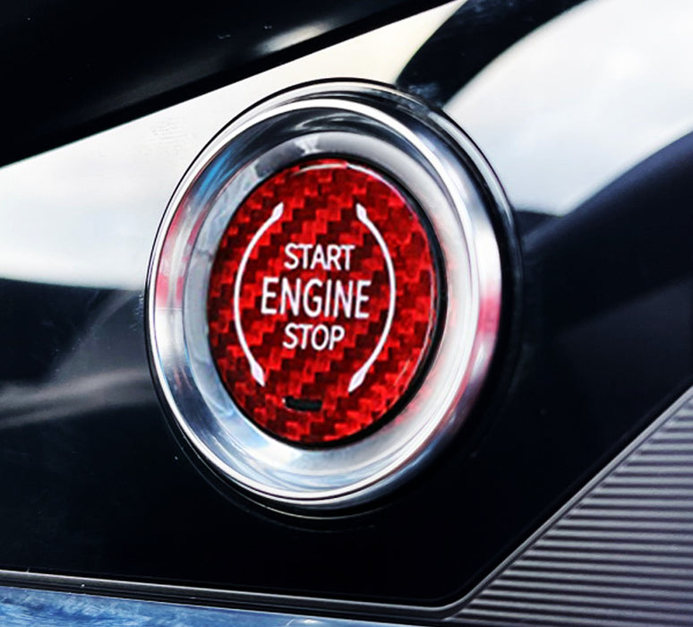 Performance Red Carbon Fiber Engine Start/Stop Push Start Button For C8 Corvette