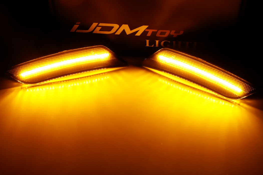 Smoked Lens Amber LED Bumper Side Marker Light Kit For 2013-14 ATS, 17-up XT5