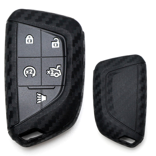 Twill-Weave Silicone Key Fob Cover For 2020-up Cadillac CT5 CT6 XTS XT4 XT5 ATS