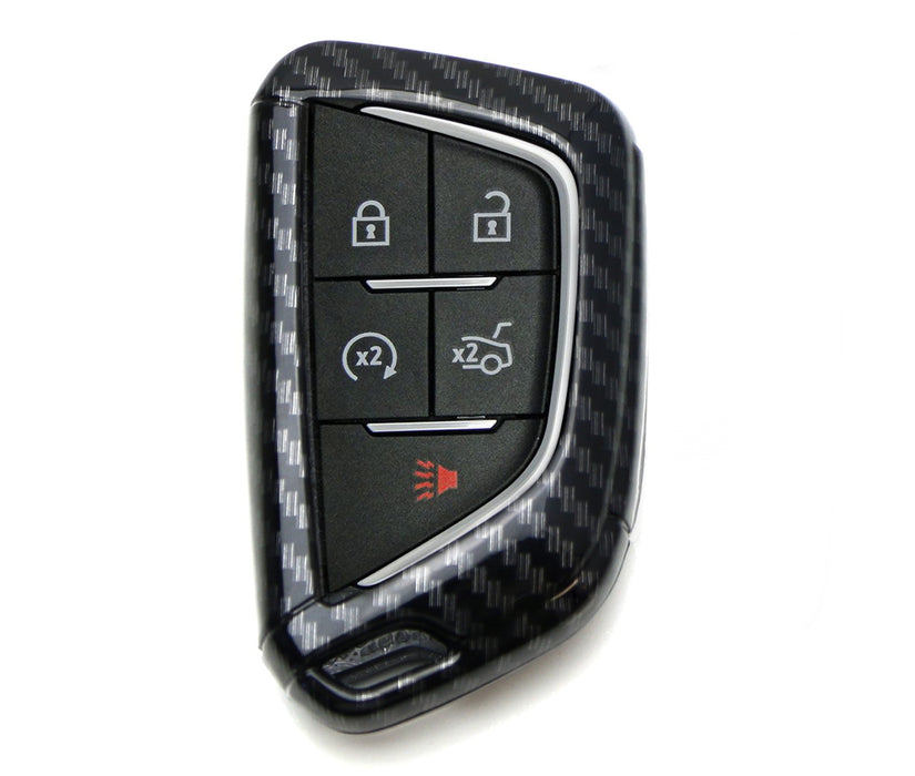 Carbon Fiber Shell Key Fob Cover Case For 20-up Cadillac CT5 CT6 XTS XT4 XT5 ATS