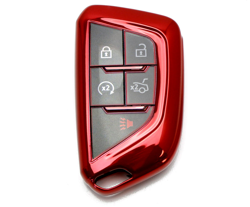 Red TPU Key Fob Protective Case For 2020-up Cadillac ATS CT4 CT5 CT6 XT4 XT5 XTS