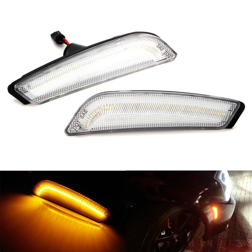 Clear Lens Amber LED Side Marker Lights Turn Signal Lamp For 03-07 Cadillac CTS