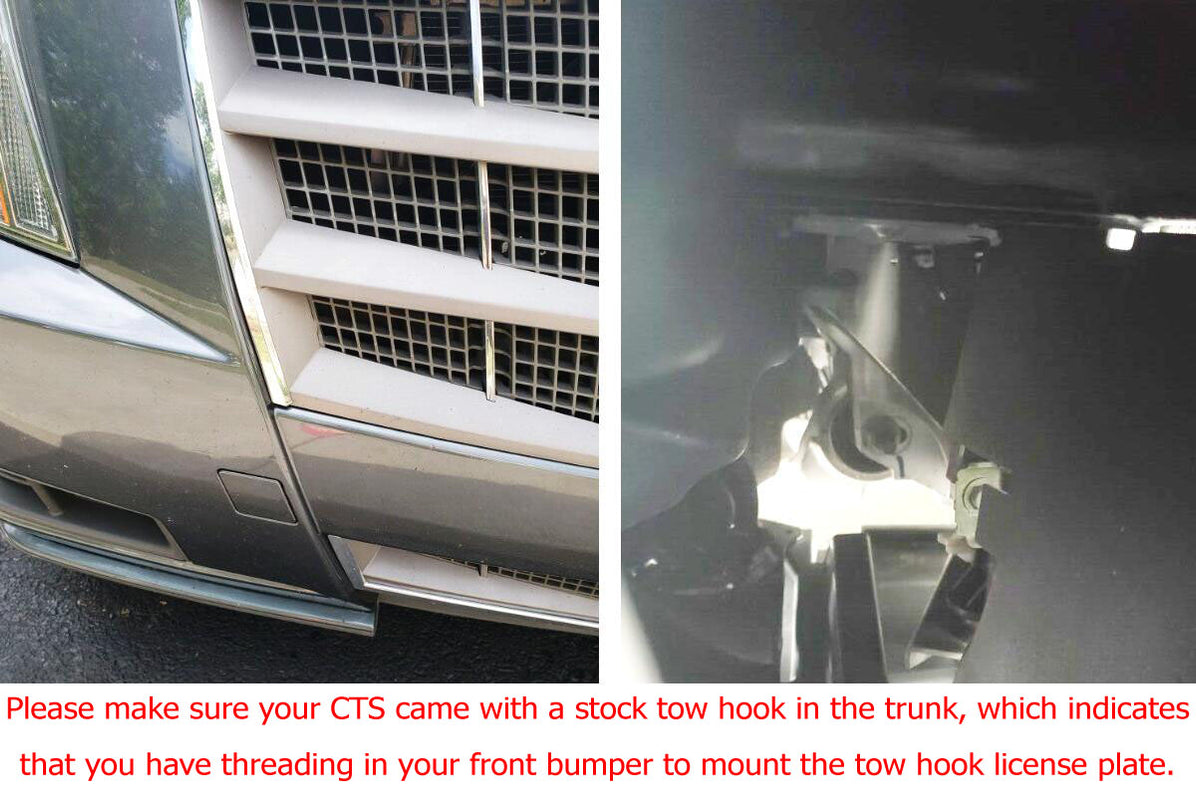 Bumper Tow Hook License Plate Mount Bracket Holder For 08-13 Cadillac ...
