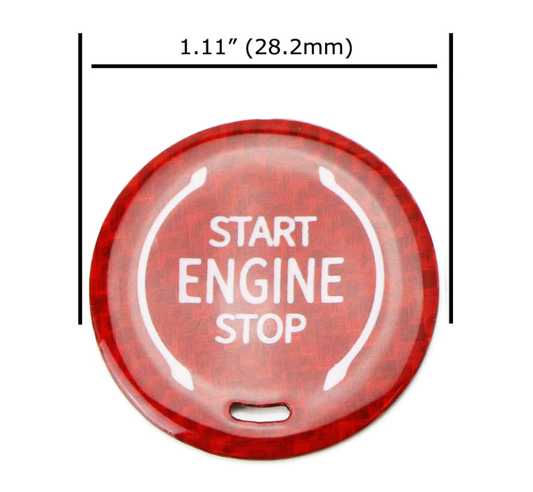 Red Real Carbon Fiber Keyless Engine Push Start Button For Cadillac XT4 CT5 XT6