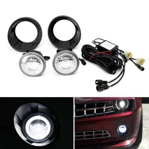 20W CREE LED Halo Ring DRL/Fog Lights w/ Bezels Wiring For 2010-13 Chevy Camaro