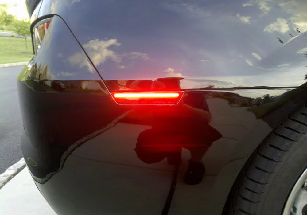 Clear Lens Red LED Rear Side Marker Light For Chevy 2010-15 Camaro Back Bumper