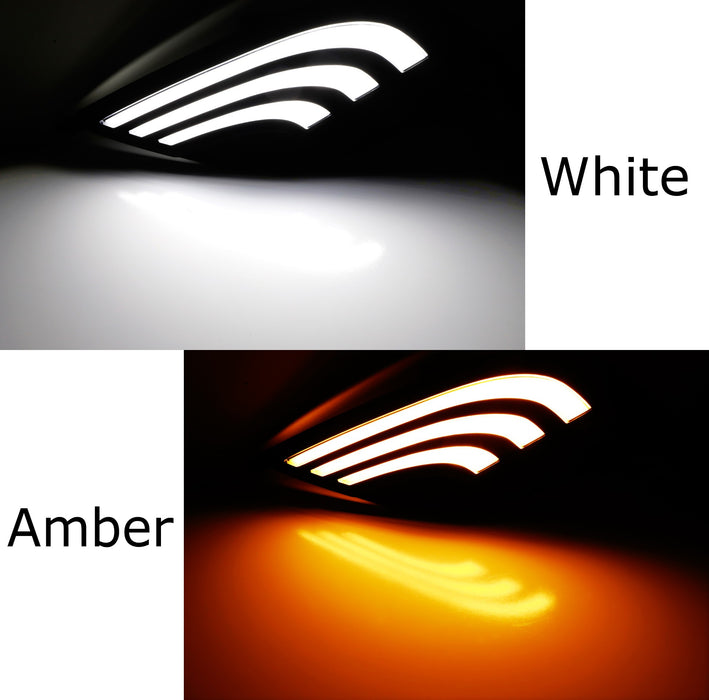 JDM-Spec LED Fog Light Kit w/ White/Amber LED DRL Bezels For 21-up Camry SE XSE