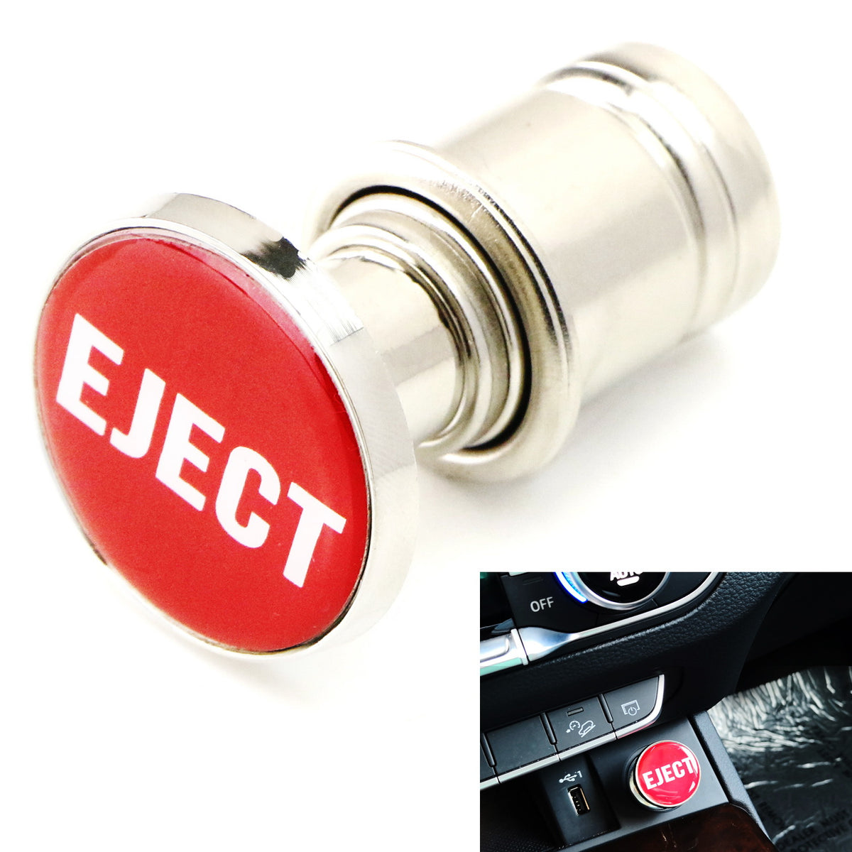 Universal Sports Red Eject Push Button Design Car Cigarette
