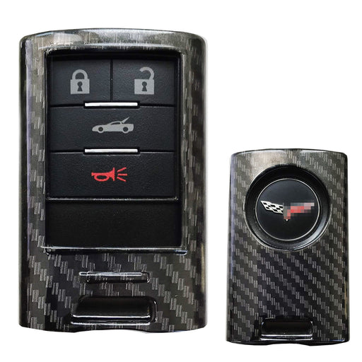 Glossy "Carbon Fiber" Smart Key Fob Shell For Cadillac ATS CTS XTS Escalade, etc