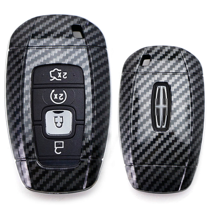 Black Carbon Fiber Key Fob Shell Cover For 18-up Lincoln MKZ MKC  Navigator etc — iJDMTOY.com
