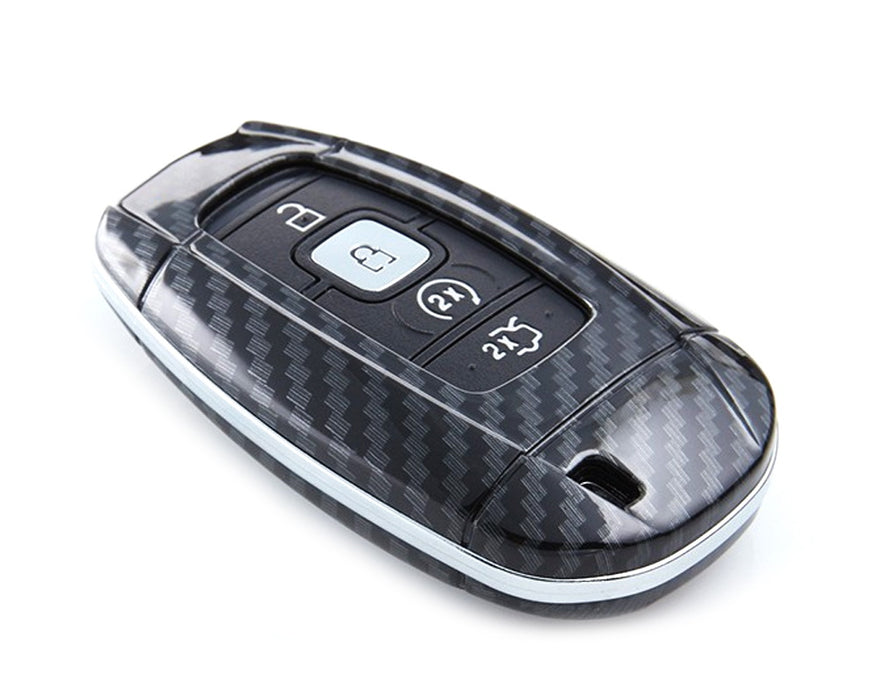Black "Carbon Fiber" Key Fob Shell Cover For 18-up Lincoln MKZ MKC Navigator etc