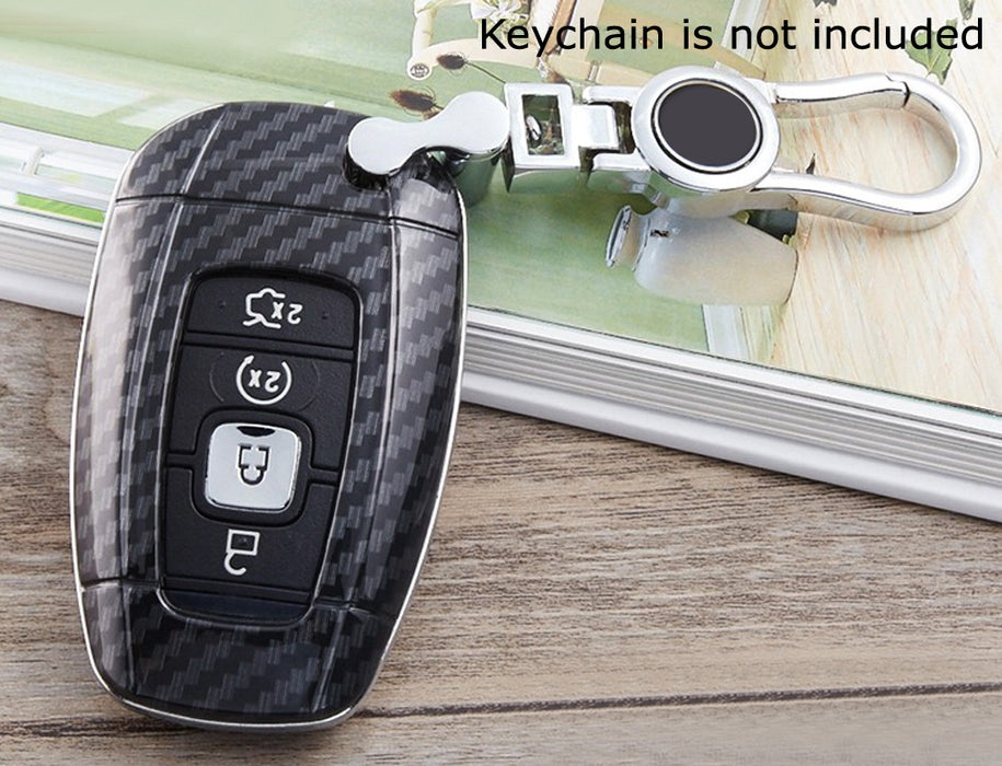 Black Carbon Fiber Key Fob Shell Cover For 18-up Lincoln MKZ MKC