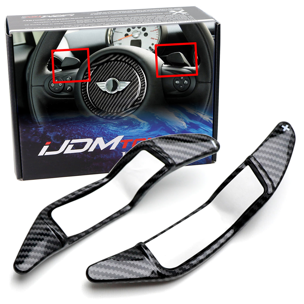 Twill-Weave Carbon Style Steering Wheel Paddle Shifter For MINI R56 R5 ...