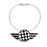 Black/White Checkered Pattern Wing Shape Key Chain Ring Keychain For MINI Cooper