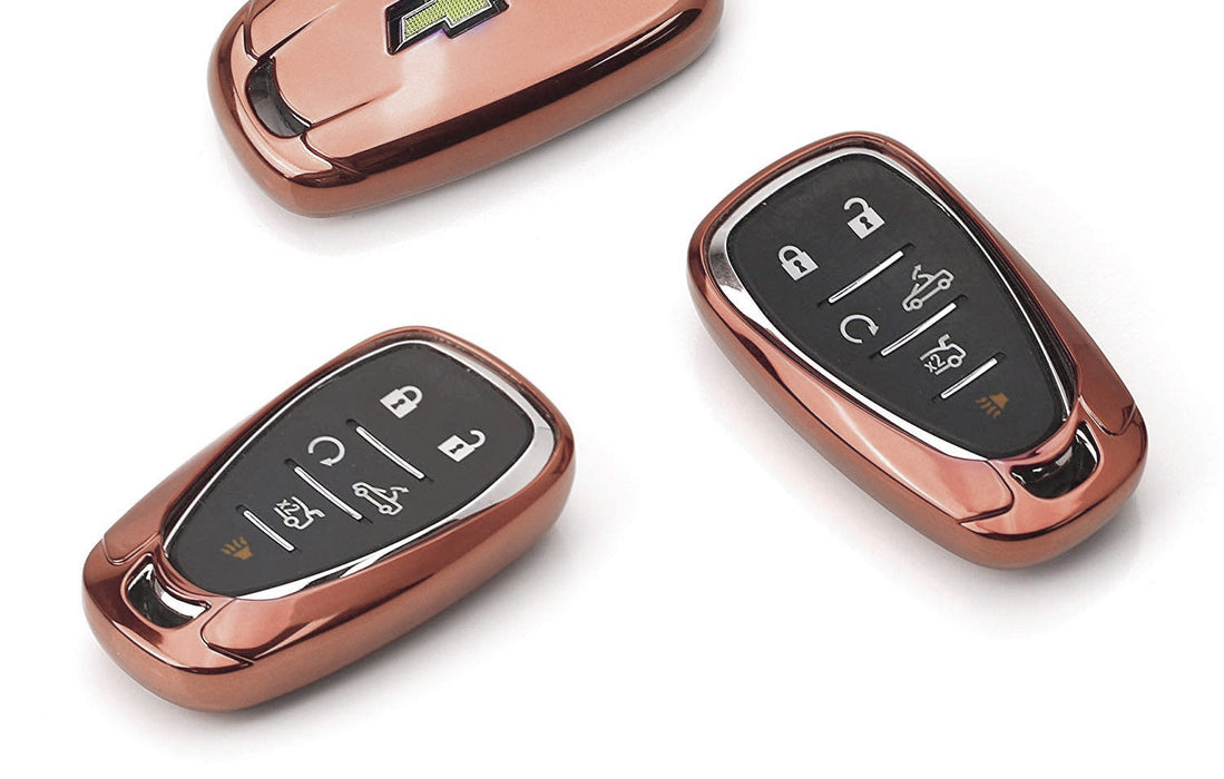 Glossy Pink Smart Key Fob Shell For Chevy Camaro Malibu Cruze Spark Volt Bolt