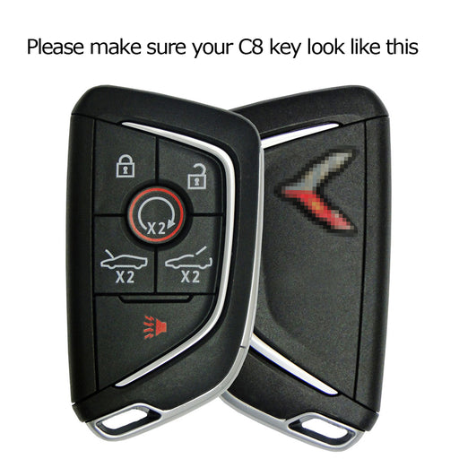 "Carbon Fiber" Pattern Silicone Key Fob Cover For Chevy 20+ C8 Corvette Stingray