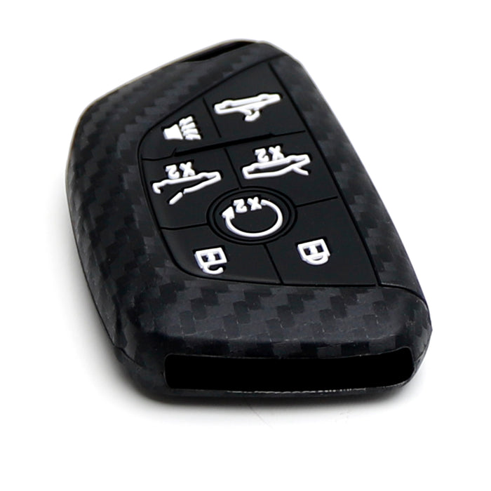 Carbon Fiber Pattern Silicone Key Fob Cover For Chevy 20+ C8 Corvette Stingray