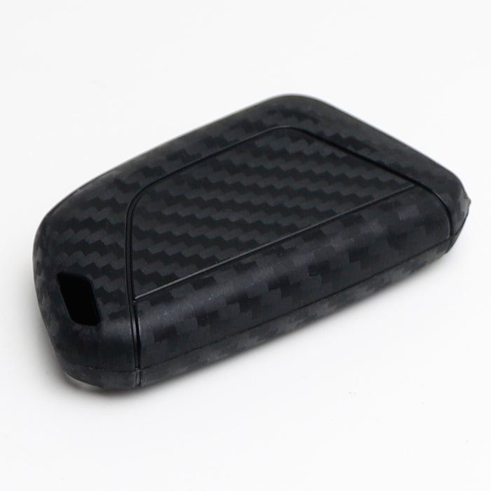 "Carbon Fiber" Pattern Silicone Key Fob Cover For Chevy 20+ C8 Corvette Stingray