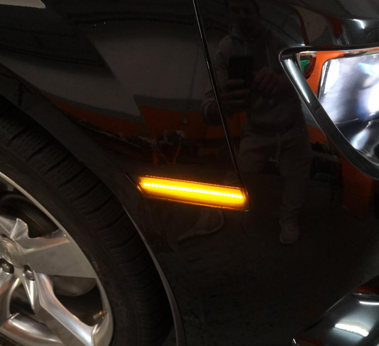 Smoke Lens 27-SMD Amber Full LED Front Side Marker Lamp For 2010-15 Chevy Camaro