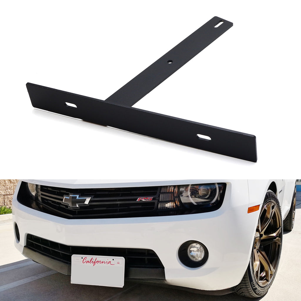 DAT Front Bumper License Plate Bracket For 2016-2018 Chevy Camaro SS – Textured Black Plastic (GM1068176 / 23378524) - View #2