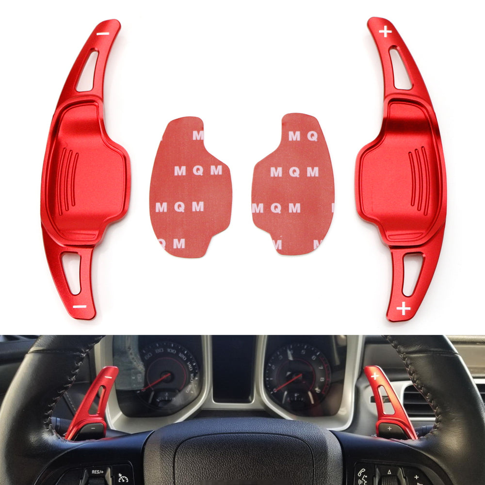 Red Steering Wheel Paddle Shifter Extension For 12-15 Chevy Camaro 16-19 CT6 XT5