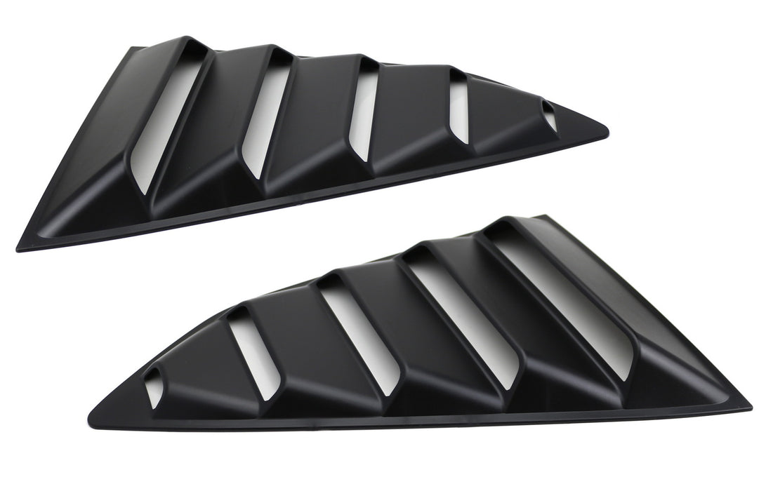 Black Racing Style Rear Side Window Scoop Vent Louvers For 2016-up Gen6 Camaro