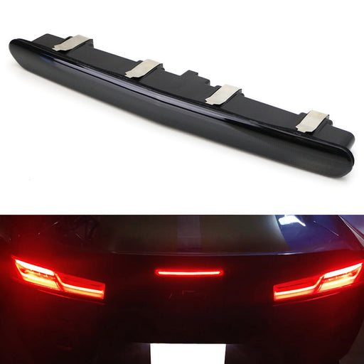 Smoked Lens F1 Style Strobe LED Trunk Lid Third Brake Bar For 16-24 Chevy Camaro