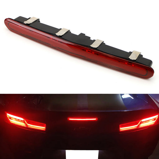 OE-Red Lens F1 Style Strobe LED Trunk Lid Third Brake Bar For 16-24 Chevy Camaro