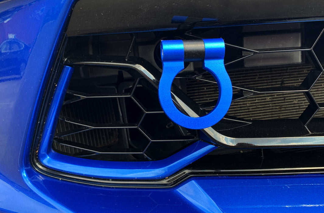 Blue Track Racing Style Aluminum Tow Hook Ring For 2016-up 6th Gen Chevy Camaro