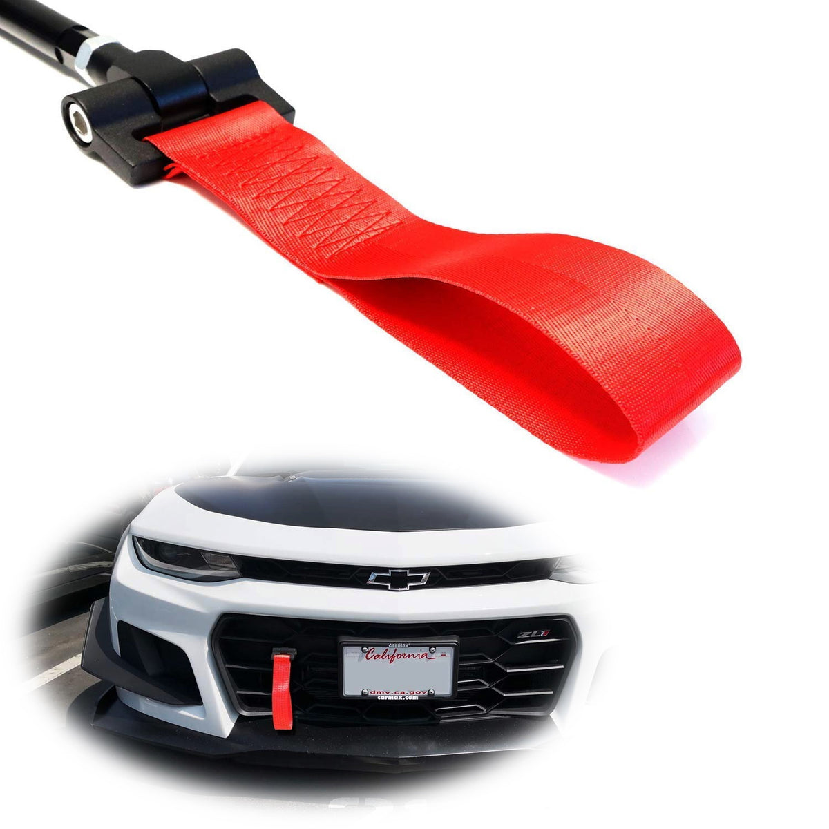 Track Racing Style Red Towing Strap For 16-up Chevy Camaro, Tow Hole  Adapter Rod — iJDMTOY.com