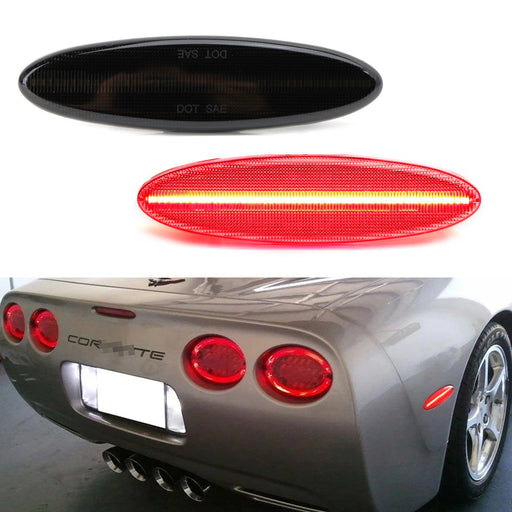 Smoke Lens Full LED Strip Rear Side Marker Light Kit For 99-04 Chevy C5 Corvette