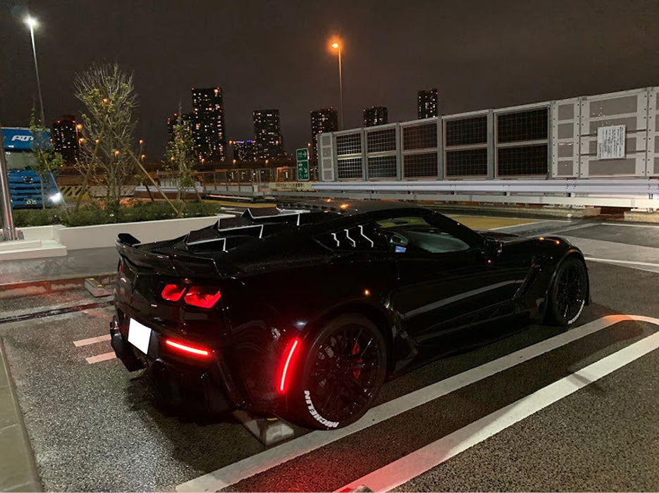 Red Lens LED Rear Bumper Reflector Light Kit For 2014-2019 Chevrolet C7 Corvette