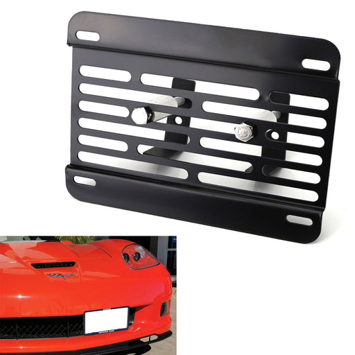 No Drill Front Grille Mesh Mount LicensePlate Relocator For 16-up Chevy Corvette