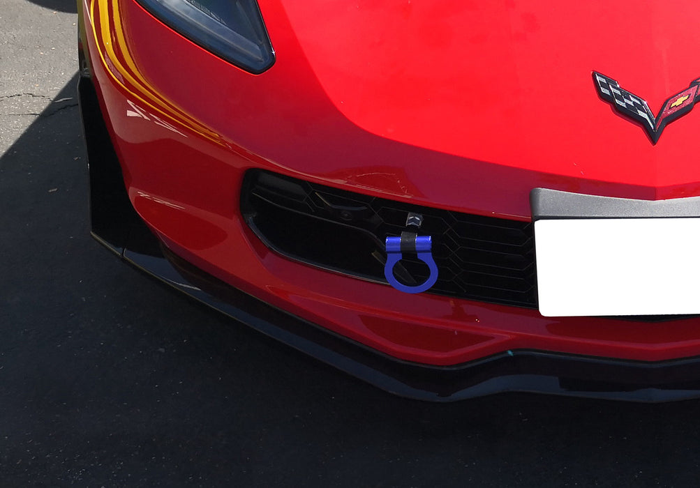 Blue Track Racing Style Aluminum Tow Hook Ring For 14-19 Corvette Z06 ZR1 Z51