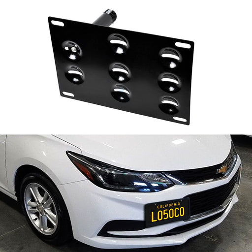 Front Bumper Tow Hook License Plate Bracket Adapter For 17-up Gen2 Chevy Cruze