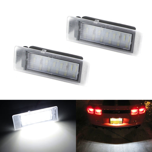 White CAN-bus LED License Plate Lights Assy For Chevy Camaro Corvette SS ATS CTS