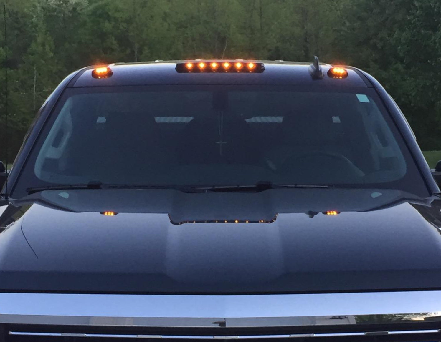 3x Smoked Lens Amber LED Cab Roof Marker Lights For GMC Sierra 1500 2500 3500 HD