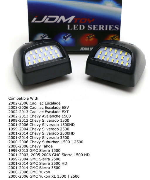 OE-Fit Full LED License Plate Light Kit For Silverado GMC Sierra 1500 2500 3500