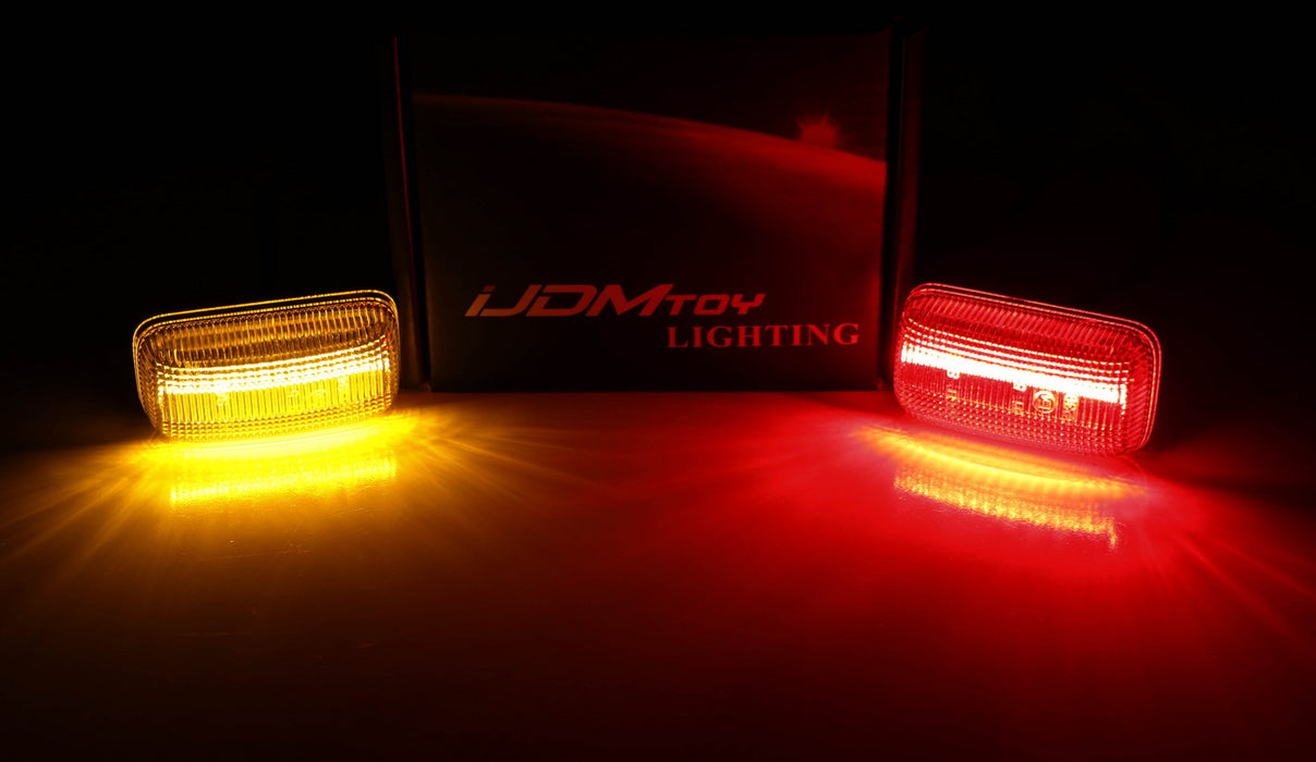 Smoke Lens Amber/Red LED Rear Fender Marker Lights For 15+ Chevy GMC 2500/3500HD