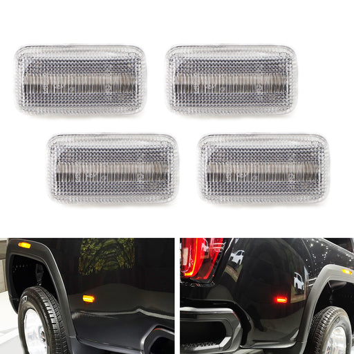 Clear Lens Amber/Red LED Rear Fender Marker Lights For 15+ Chevy GMC 2500/3500HD