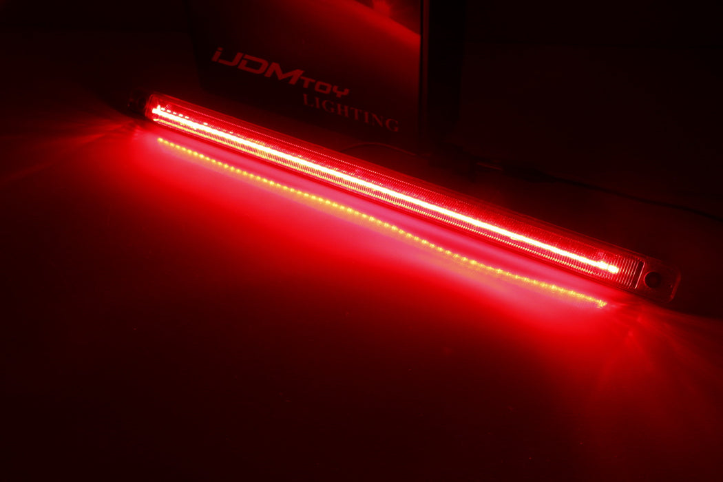 IJDMTOY 3-Dot Red LED License Plate Frame Light Bar – Universal Fit For Truck SUV RV – 12-Inch