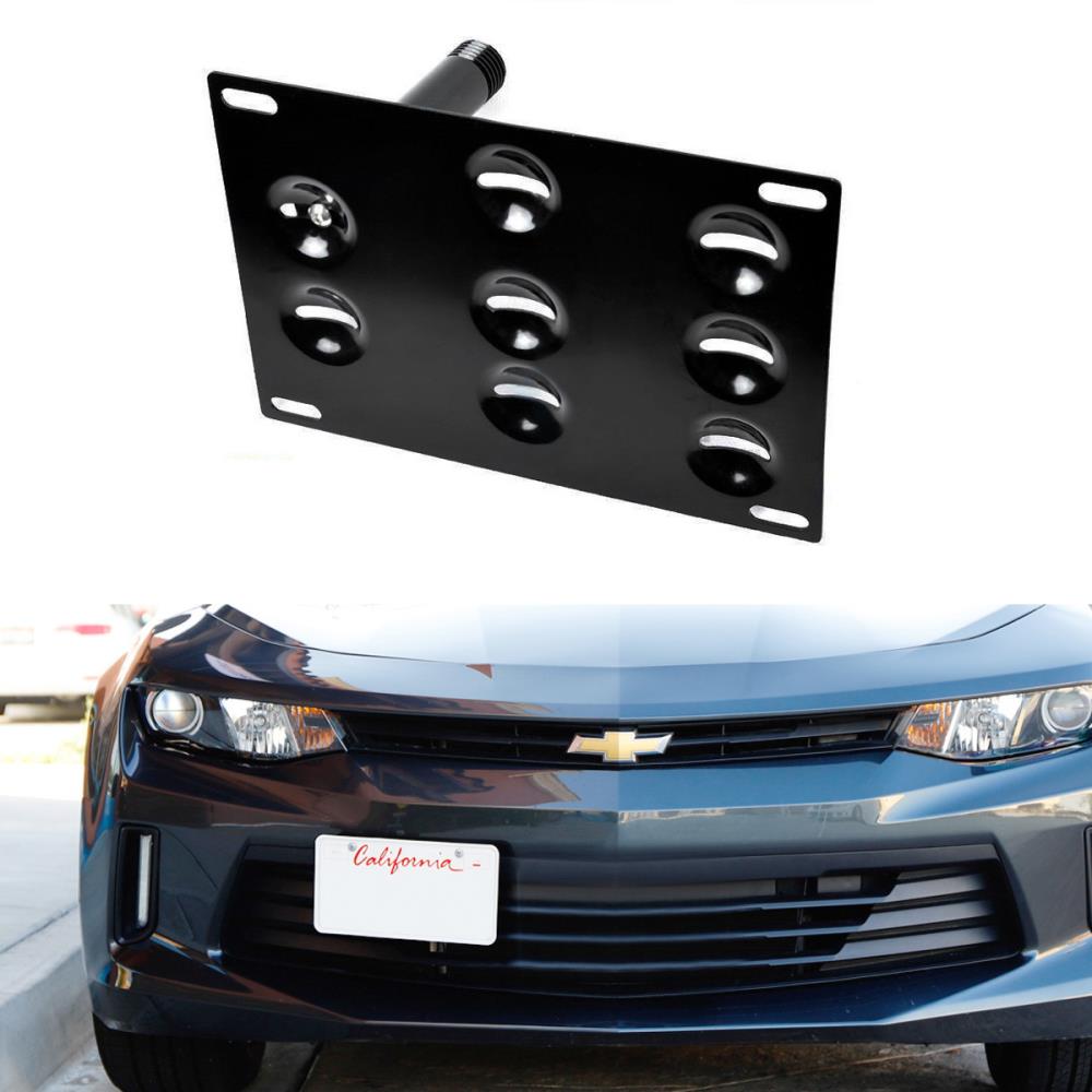 No Drill Front Bumper Tow Hook License Plate Mounting Bracket Adapter Kit For 2016-2018 Chevrolet Camaro 6th Gen-iJDMTOY