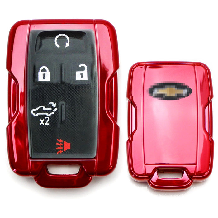 Metallic Red TPU Key Fob Case with Face Panel for Chevy Colorado