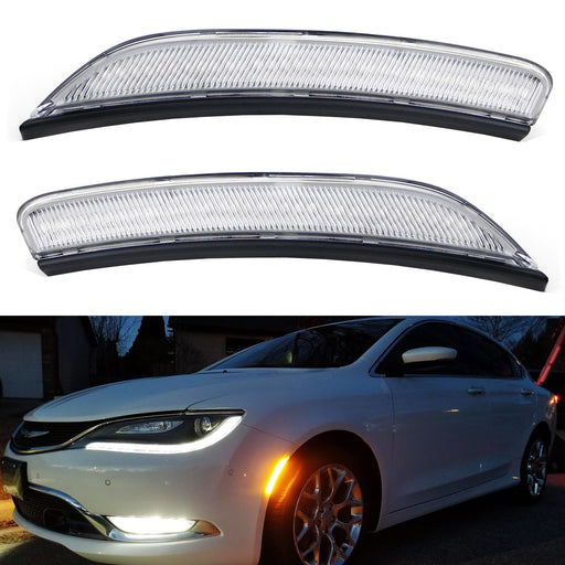 Clear Lens Amber Full LED Front Side Marker Light Kit For 2015-2017 Chrysler 200