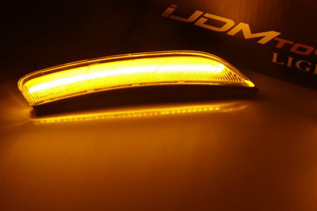 Smoked Lens Amber Full LED Front Side Marker Light Kit For 2015-17 Chrysler 200