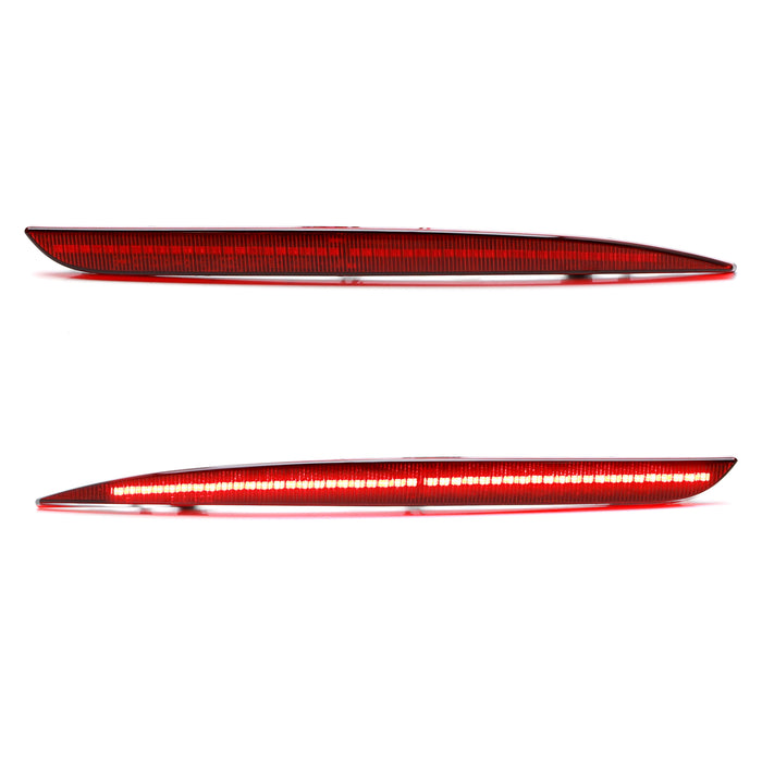 Dark OE-Red Lens Full LED Rear Bumper Reflector Lights For 2015-up Chrysler 300