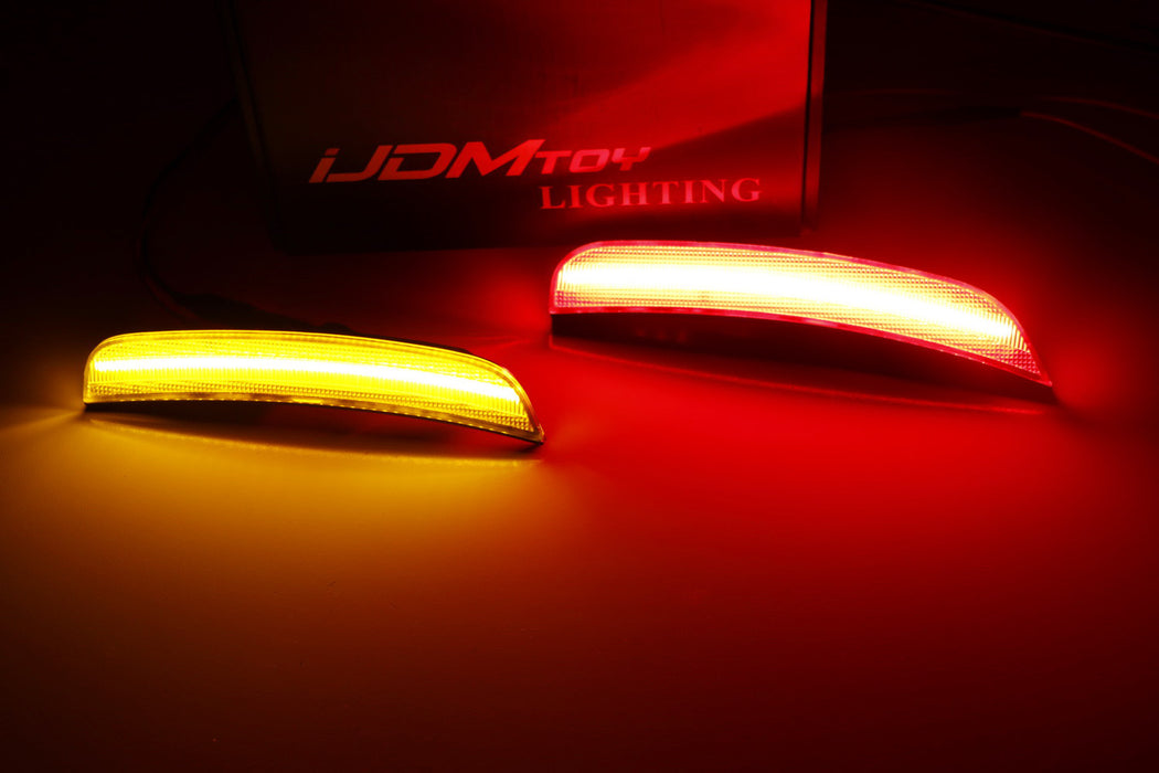 Smoked Lens Amber/Red Full LED Side Marker Light Kit For 2015-up Chrysler 300