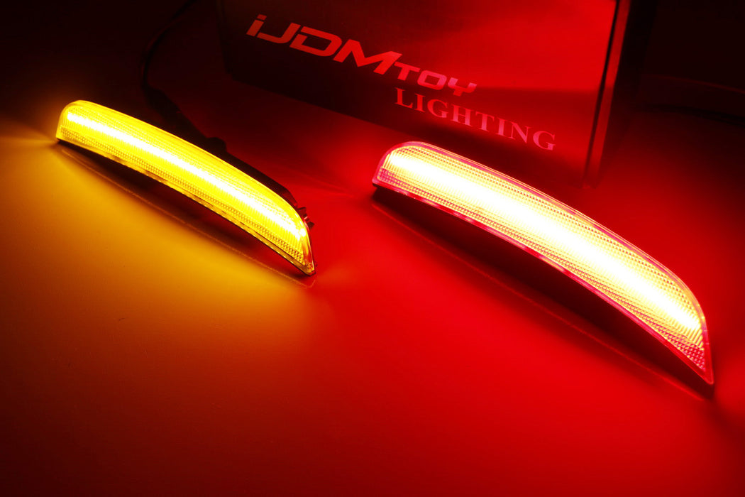 Smoked Lens Amber/Red Full LED Side Marker Light Kit For 2015-up Chrysler 300