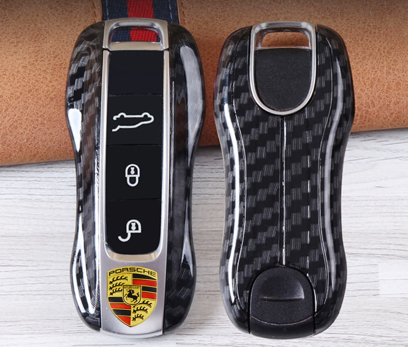 Carbon Plastic Key Fob Side Shell Cover For 17-up Porsche Panamera, 19+ Cayenne